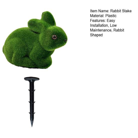 Rabbit Artificial Topiary Ball Easter Bunny Faux Topiary Stake Green Rabbit Artificial Plant with Spike for Easter Porch Indoor Outdoor Decor