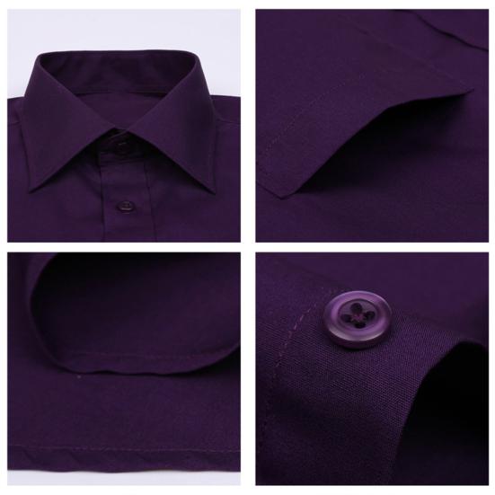 Striped Turn-down Collar Men Shirt French Cuff Button Long Sleeve Buttons Closure