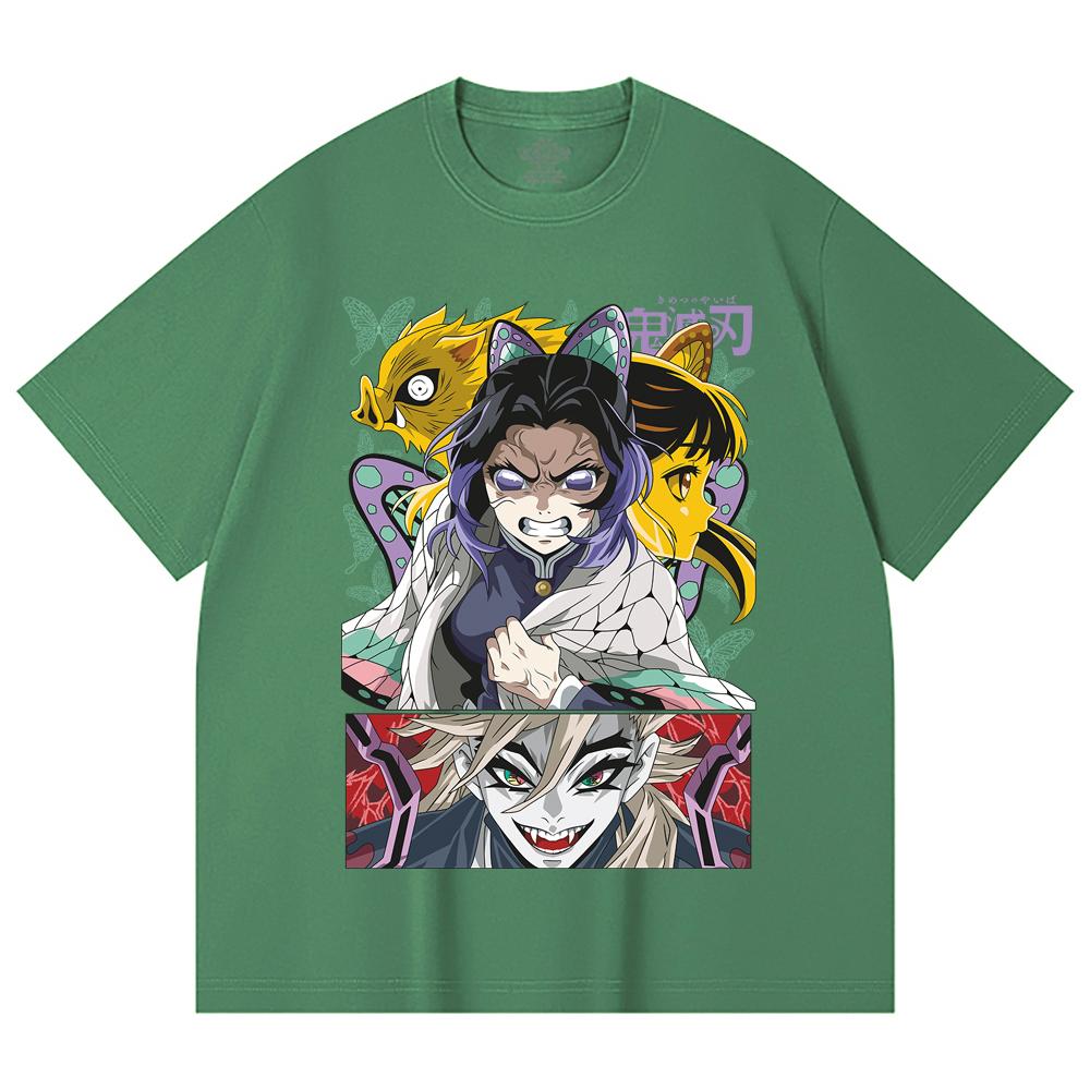 230 Gsm 100% Cotton Demon Slayer V119 Shinobu Print Unisex Heavy Cotton T Shirt