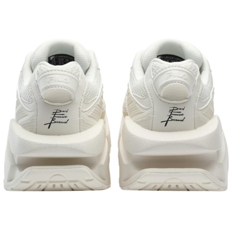 Fila Textile, Synthetic Leather Cushioning Abrasion Resistant Breathable Low Top Chunky Sneakers Men's White F12M324103FWT