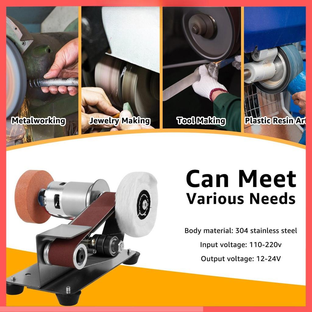 7-Speed Low Noise 15° Cutter Multifunctional Mini Belt Sander Adjustable Electric Belt Grinder Sharpener Sander Tool