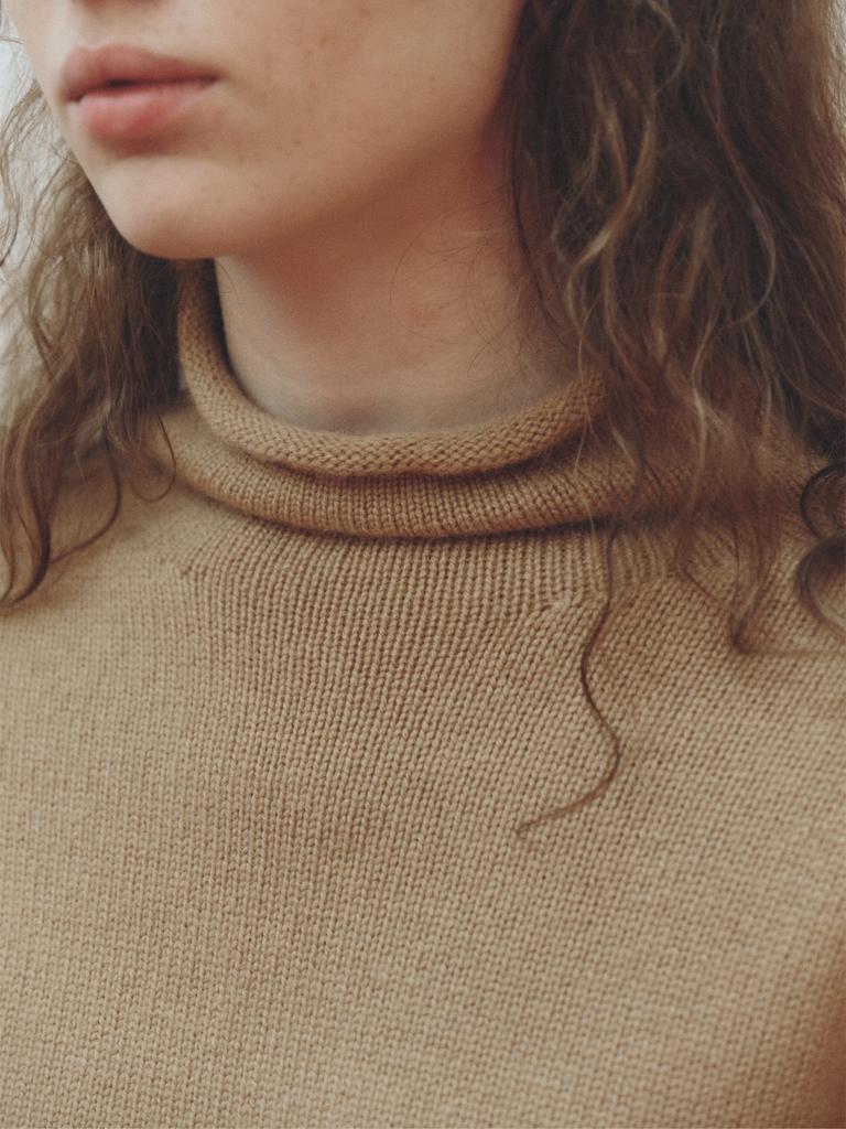 Reply Cashmere Blend High Neck Top_Camel