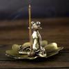 Alloy Frog Incense Holder Set - Chinese Ethnic Style for Home or Office