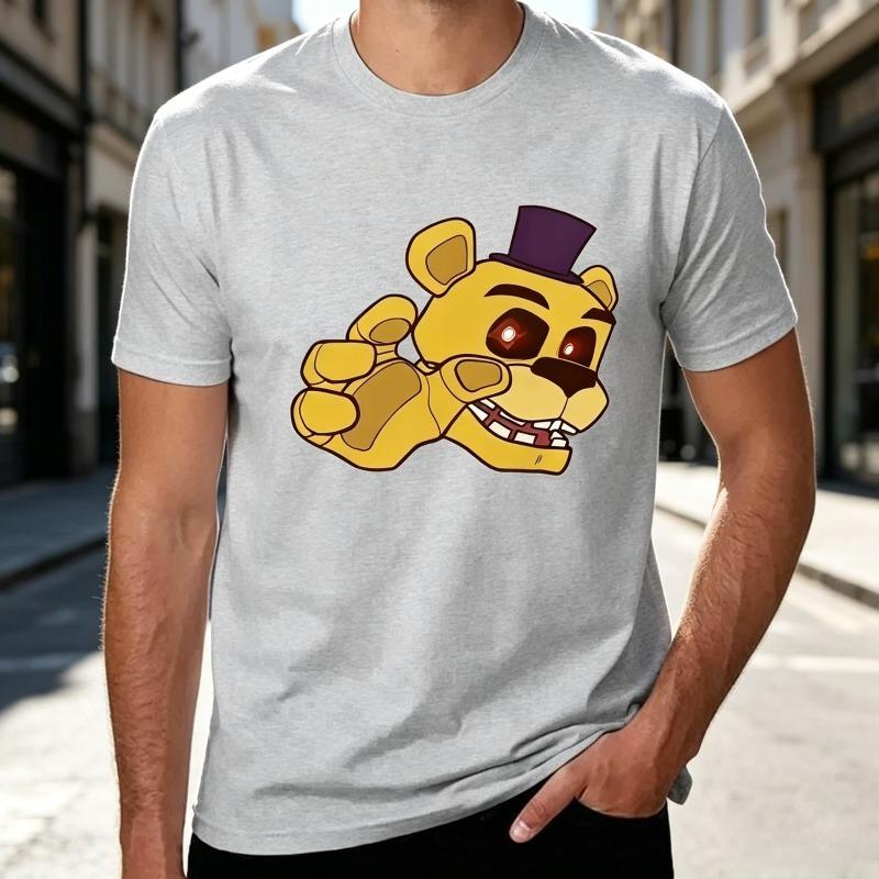 Five Nights At Freddys FNAF Horror Game Graphic Tee Golden Freddy Vibe Check T Shirt Unisex Unisex Vintage Style Casual 100Cotton