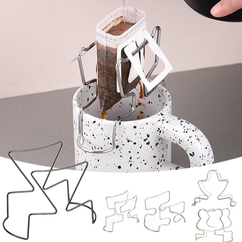 Stainless Steel Reusable Holder For Japanese Style Ears Drip Bags Coffee Cup Dripper Baskets Filter Paper Bag Shelf