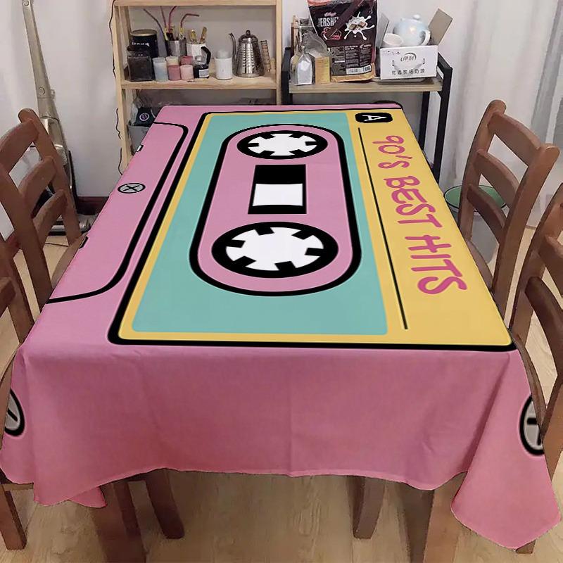 One polyester tablecloth with 1990s tapestry pattern for home kitchen, dining room or party.