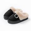 Winter New Thick-soled Snow Boots Belt Buckle Piled Thickened Warm Cotton Shoes Thick Cotton Shoes Cotton Slippers Plush