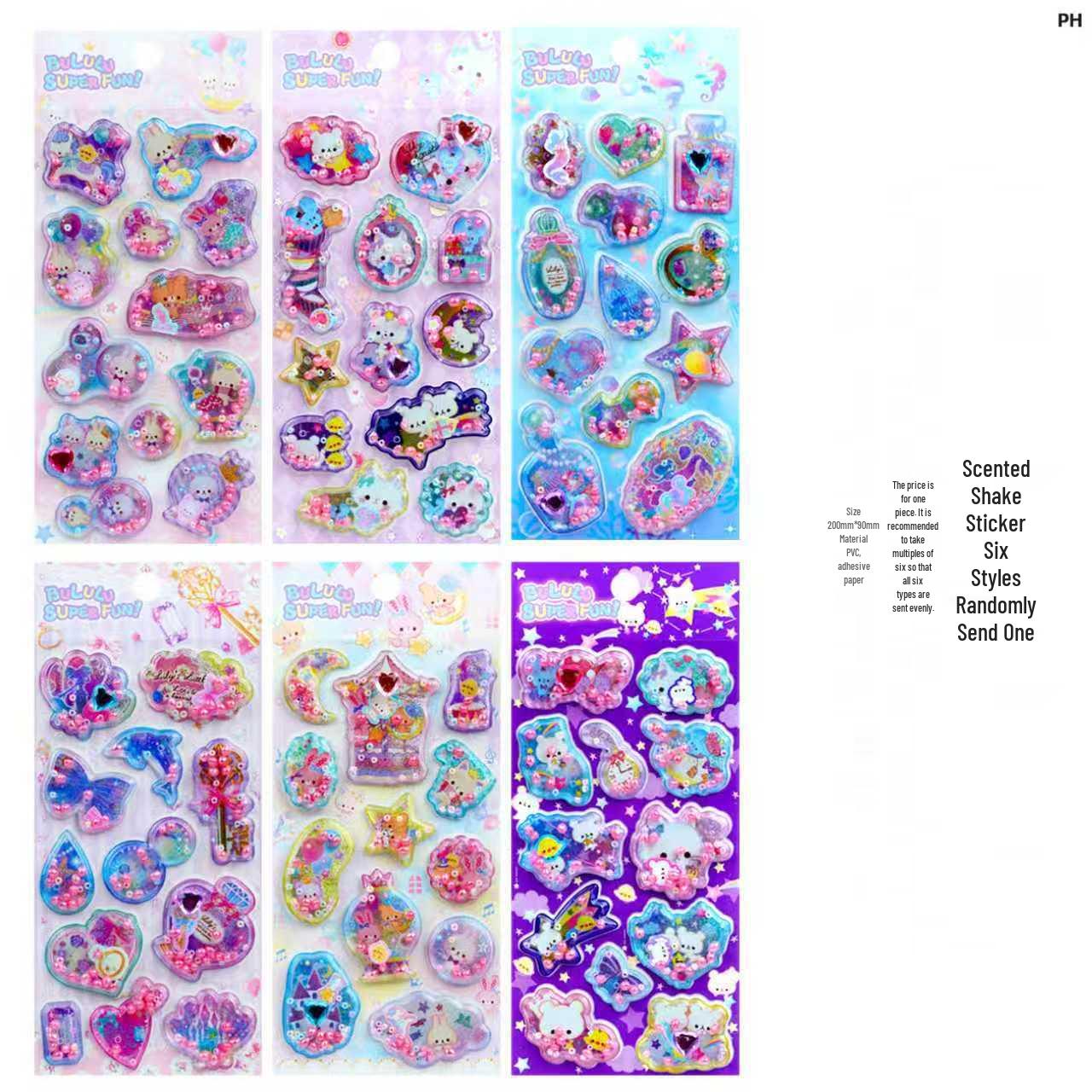 

3D Scented Animal Glitter Shaker Stickers for Kids