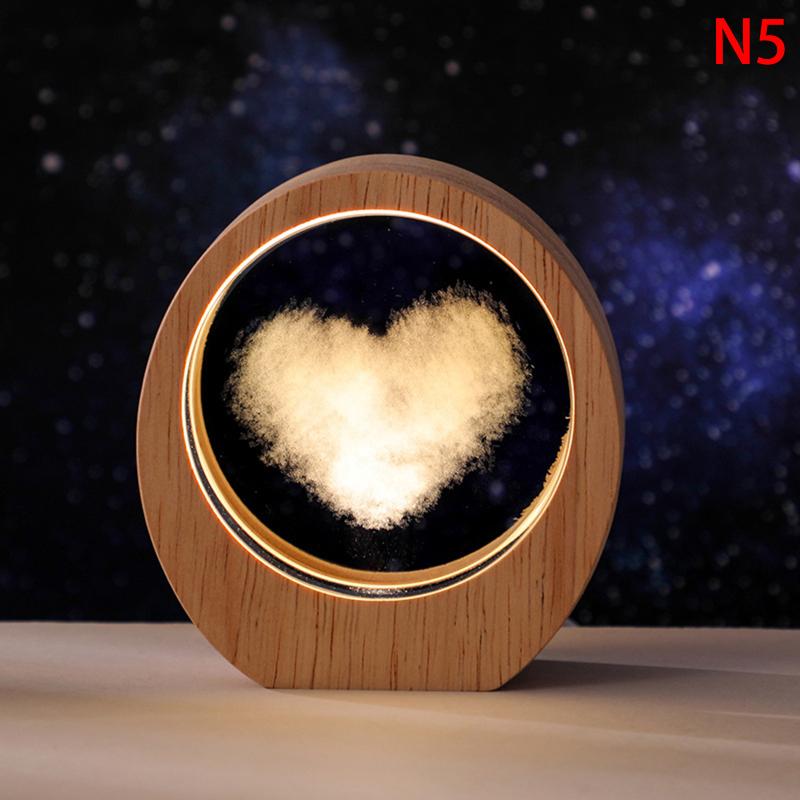 

3D Inner Carving Planet Night Light Luminous Crystal Desktop Ornament With Wooden Base Unique Birthday Gift For Students 5