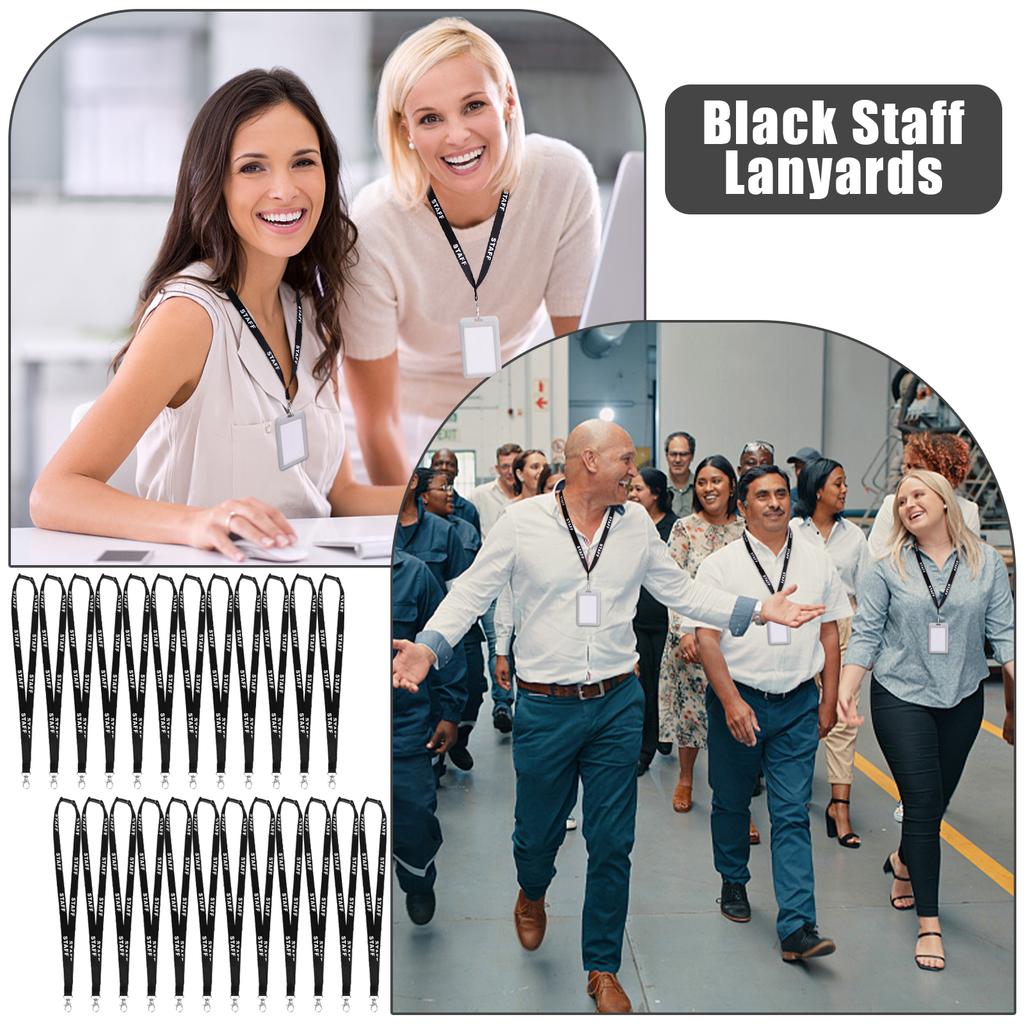 30Pcs Staff Lanyards Staff Badge Lanyard Keychain Lanyards Wrist Neck Lanyards Keychain Badge Holder Phone String Holder Lanyard