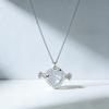 Iridescent Rhinestone Heart Necklace - Cupid’s Arrow Clavicle Chain for Women