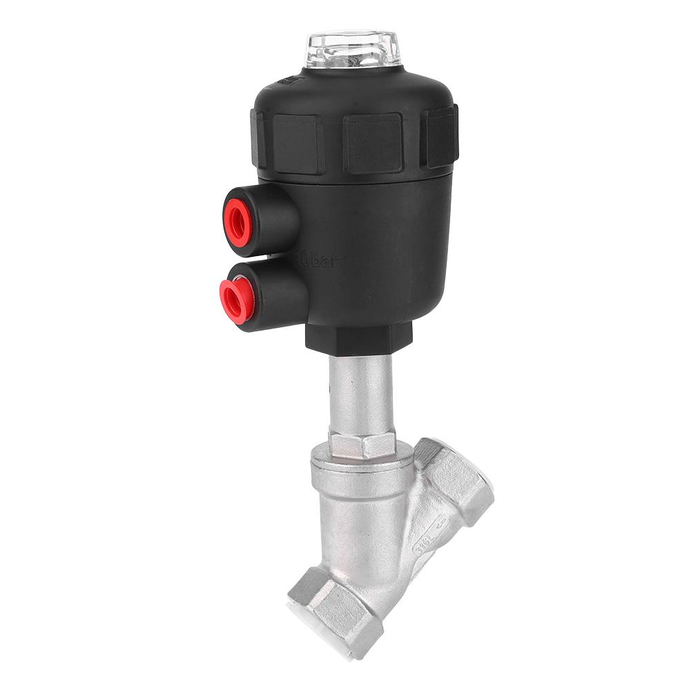 Angle Seat Valve   Actuated Thread Connection Stainless Steel Thickened Plastic Case Steam Valve