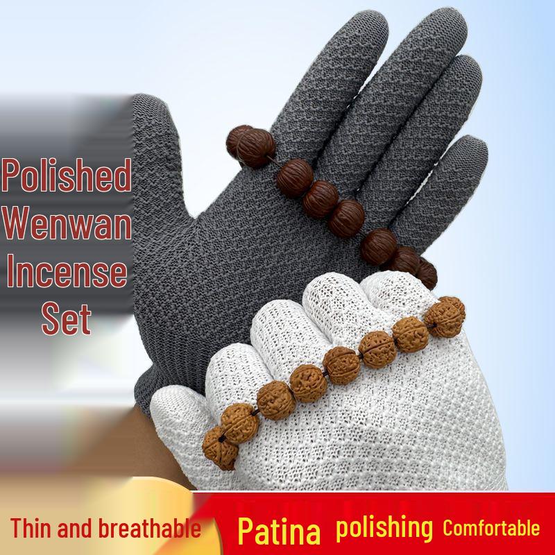 Pineapple Pattern Breathable Non-Slip Nano Nylon Gloves for Bead Polishing and Wear-Resistant Patina Bodhi.