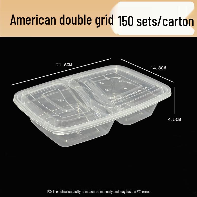 Drui en Disposable Plastic Double Compartment Lunch Box