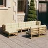Day and Night - Day and Night Garden Furniture Set 9 Pcs Honey Brown Pine Wood Cushions