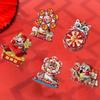 Cartoon New Year Refrigerator Magnets Chinese Style 3D Rotatable Magnet Celebration Party