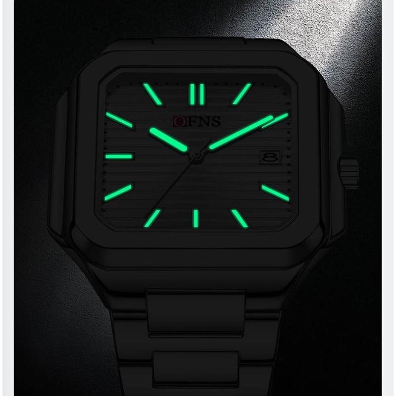 Luxury Square Fashion Man Wristwatch Waterproof Luminous Date Quartz Men's Watches Stainless Steel Men Watch Reloj
