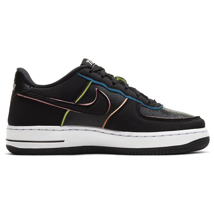 New Nike Air Force 1 Low Black Pink Barely Volt GS CD7406-001