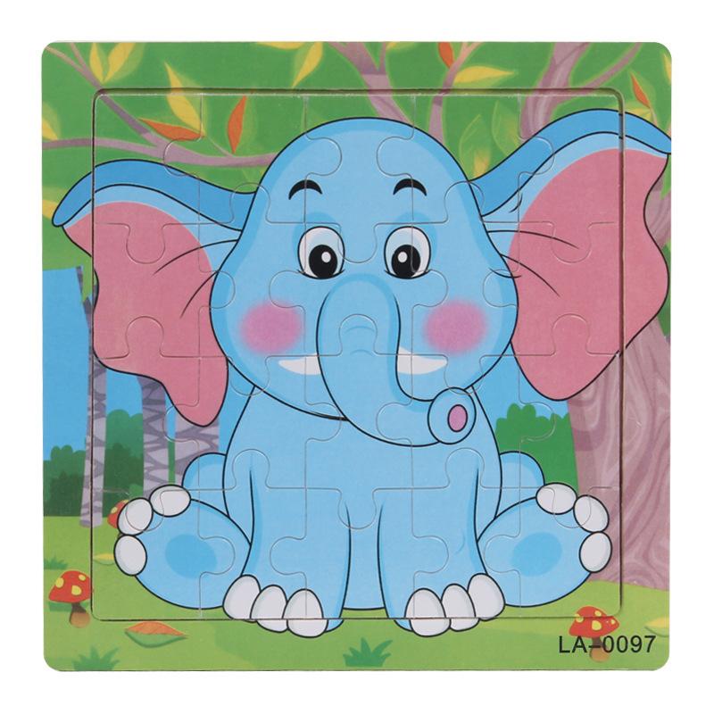 20pcs Wooden Animal PuzzleEducational Learning Toys Kids Cartoon Animals Vehicle Wood Jigsaw Puzzle for Children