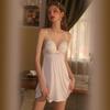 Summer Nightgown for Women with Satin Print Deep V Backless Daisy Embroidery with Padded Straps for Women Nightgown