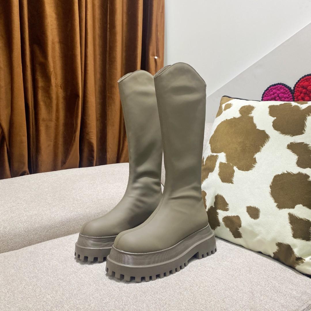 

Thick-soled boots women s 2025 new height-increasing versatile rear zipper short boots small boots but knee knight boots 40