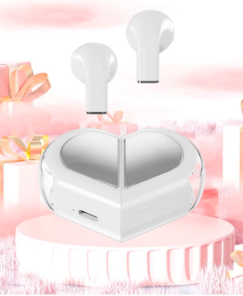 Heart-Shaped K520 Rotatable Bluetooth 5.4 TWS Headset - Deformable Dual Model