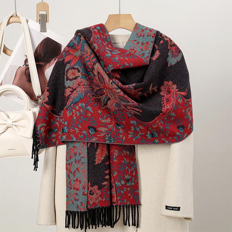 New Shawl Warm Winter Scarf Hijab Women Print Paisley Cashmere Pashmina Thick Wrap Head Neck Foulard Luxury  Blanket Echarpe