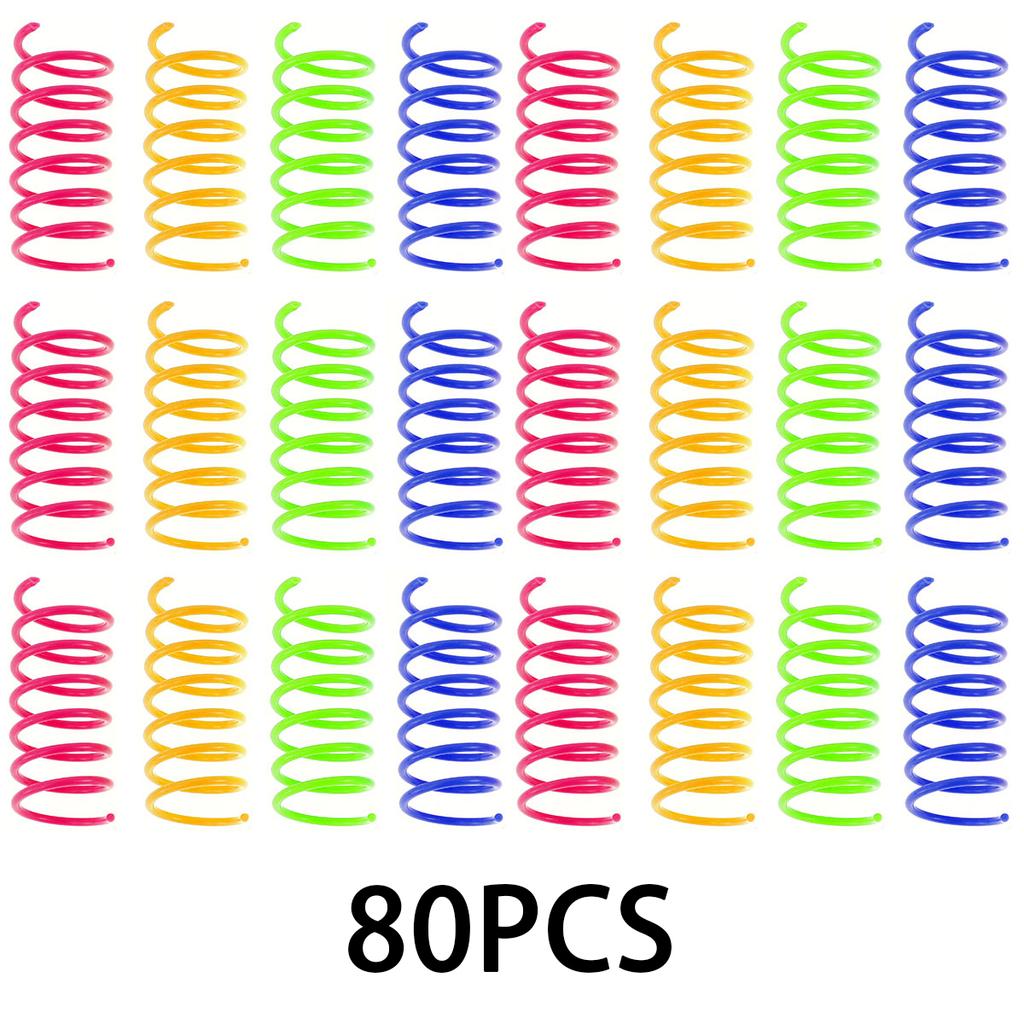16/80ks Kočičí pružiny Hračka Plastová Barevná Kočičí Spirálová Skákací Hračka Interaktivní pro Mazlíčka v Interiéru pro Koťata Lov Hraní