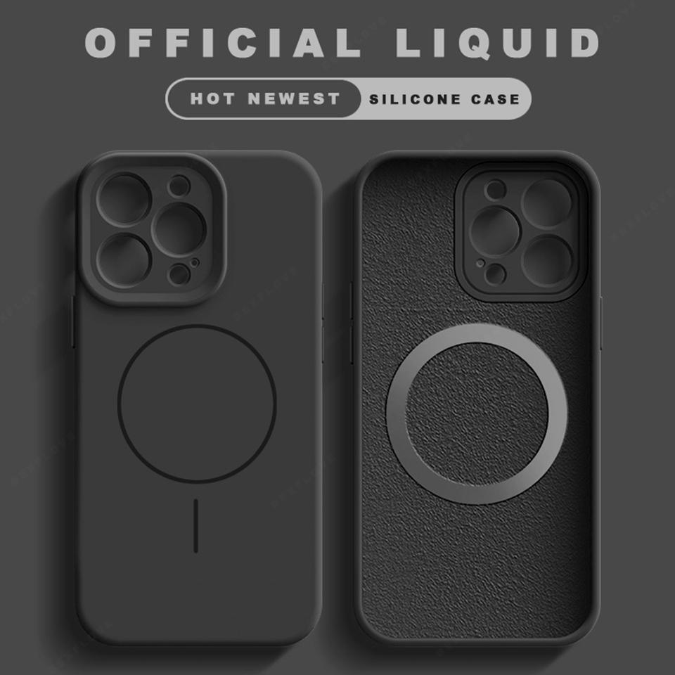 Liquid Silicone Lanyard Magnetic Phone Case For iPhone 16 14 15 Plus 11 12 13 16 Pro Max Magsafe Charge Strap Protector Cover