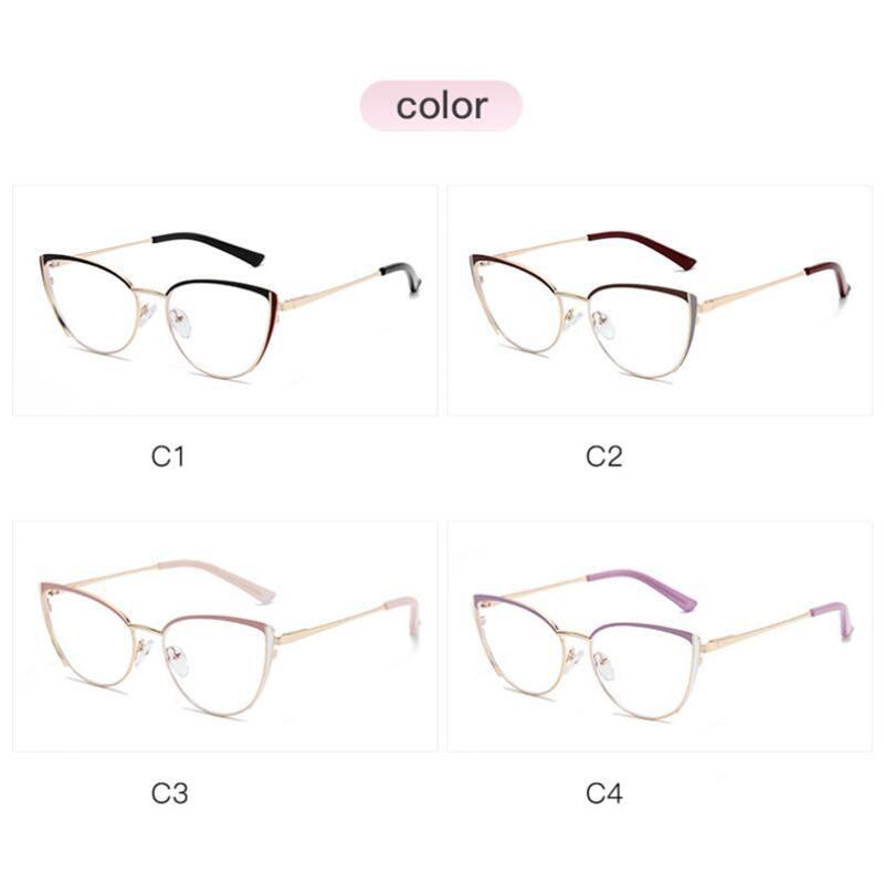 Pink White Frame Cat Eye Prescription Glasses Women Anti Blue Rays/Nearsighted/Presbyopic Bifocal Customized Spectacles Female