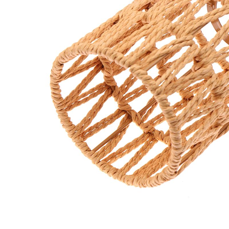 1 Piece Vintage Hanging Lampshade Handmade Woven Lamp Shade For Living Room Bedroom Hotel Simulated Rattan Light Fixture