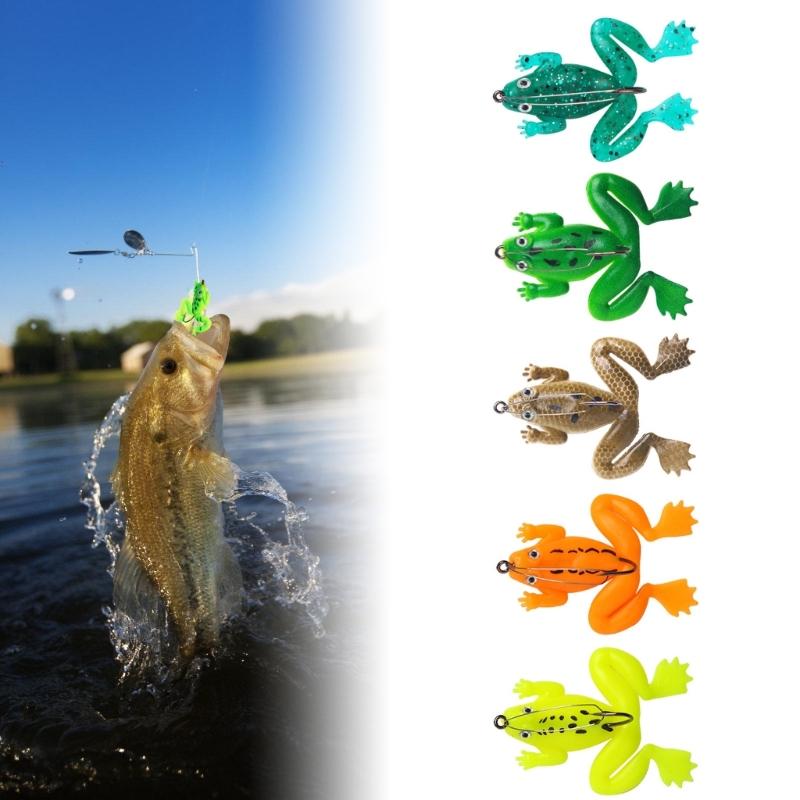 Fishing Large Mouth Lures Large Feet Frogs Baits Double Propellers Legs Freshwater Saltwater Frogs Lures Swimbaits Set