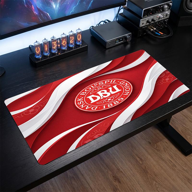 Denmark Football Crest Mouse Pad, Extended Non Slip Rubber Desk Mat for Gaming Office Laptop Fan Gift