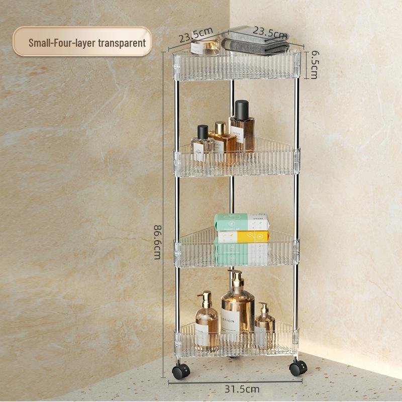 Bathroom Rolling Storage Rack: 2 To 4-Layer Multi-Tier Movable Organizer for Toilet and Washbasin Areas