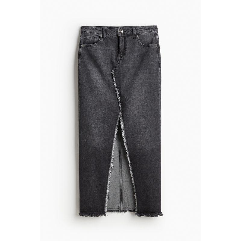 

HM Women s Skirt Autumn Slit Frayed Temperament Fashion Denim Skirt 1221651