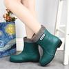 2 New Rain Shoes Women's Adult Water Shoes Rain Boots Short Tube Medium and High Tube Women's Fashion Non-slip Four-season Rubber Shoes Waterproof