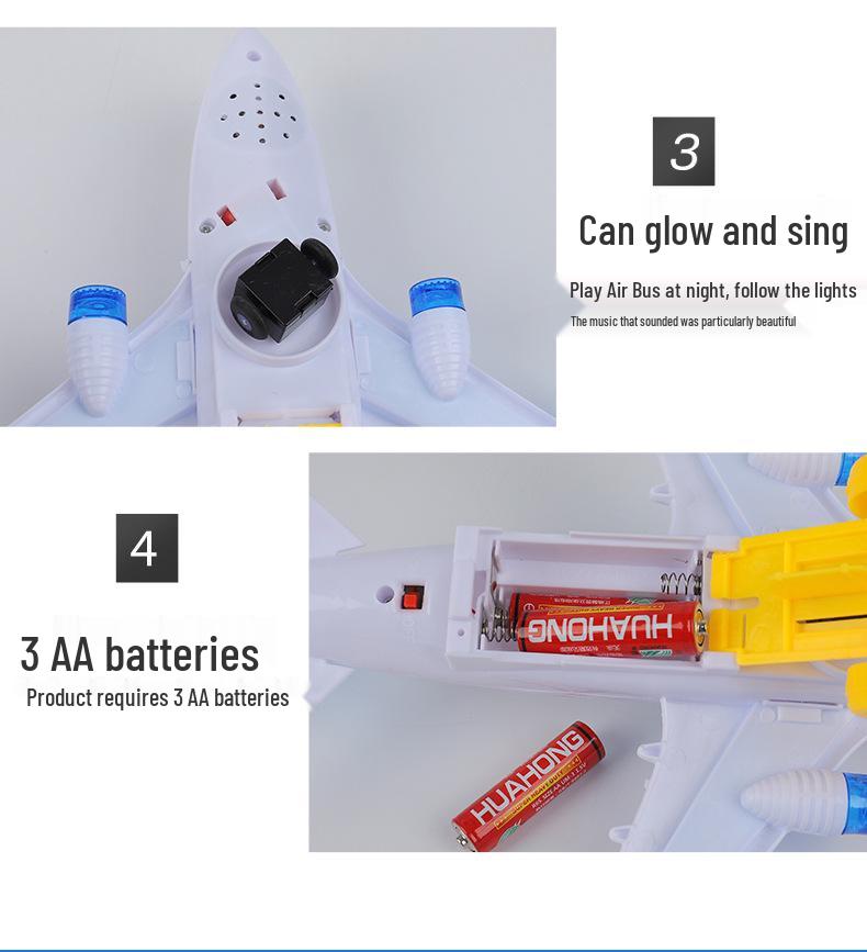 Children's Electric A380 Airliner Toy with Lights and Music