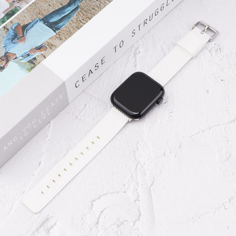 Watch Band For Apple Watch Series 10 42mm/9 8 7 41mm/6 5 4 SE (2023) SE (2022) SE 40mm/3 2 1 38mm Grids Texture Nylon Strap