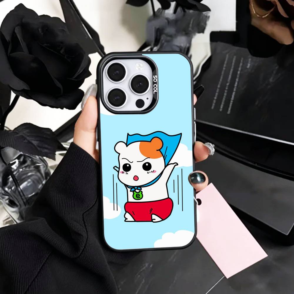 Lovely O-Oruchuban Ebichu   Phone Case For iPhone17,16,15,14,13,12,11 Plus,Pro Max Colored Silver Plated Inside Cover