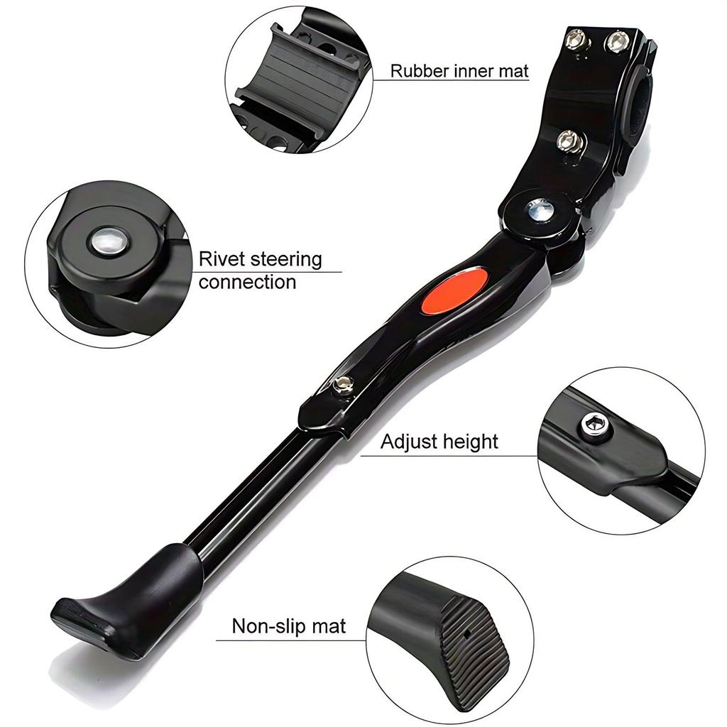 Adjustable Aluminum Alloy Bicycle Kickstand for 24-27 Inch Bikes Strong Durable Bike Stand