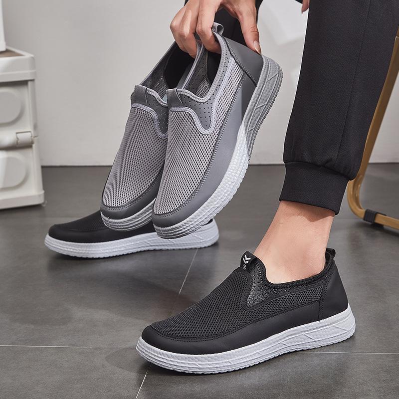 Summer men's mesh cloth shoes medium and soft sole light casual shoes cloth shoes running shoes men