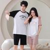 Women's Summer Cotton Pajama Set - Short Sleeve, Round Neck, and Shorts - Lightweight Casual Wear for Teens and Men