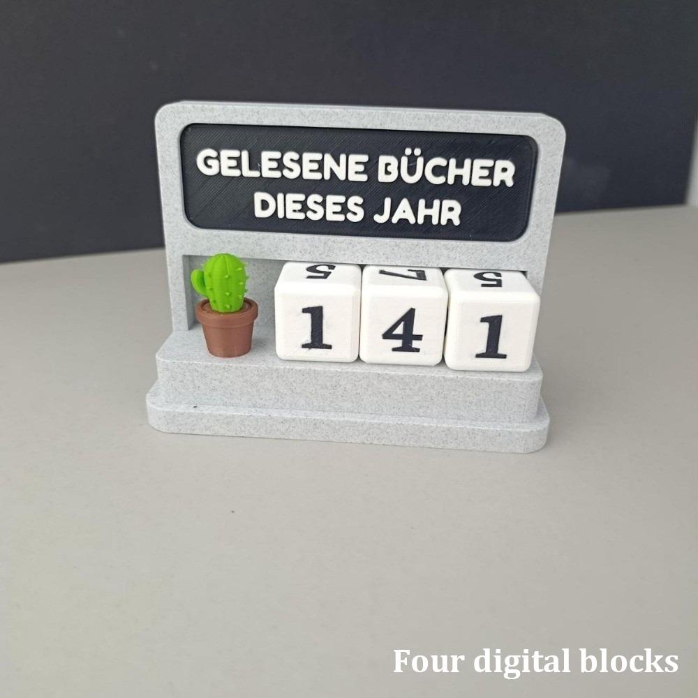 Books Read This Year Books Read Tracker Standing 3D Print Reading Tracker Signage Portable Craftwork Reading Counter