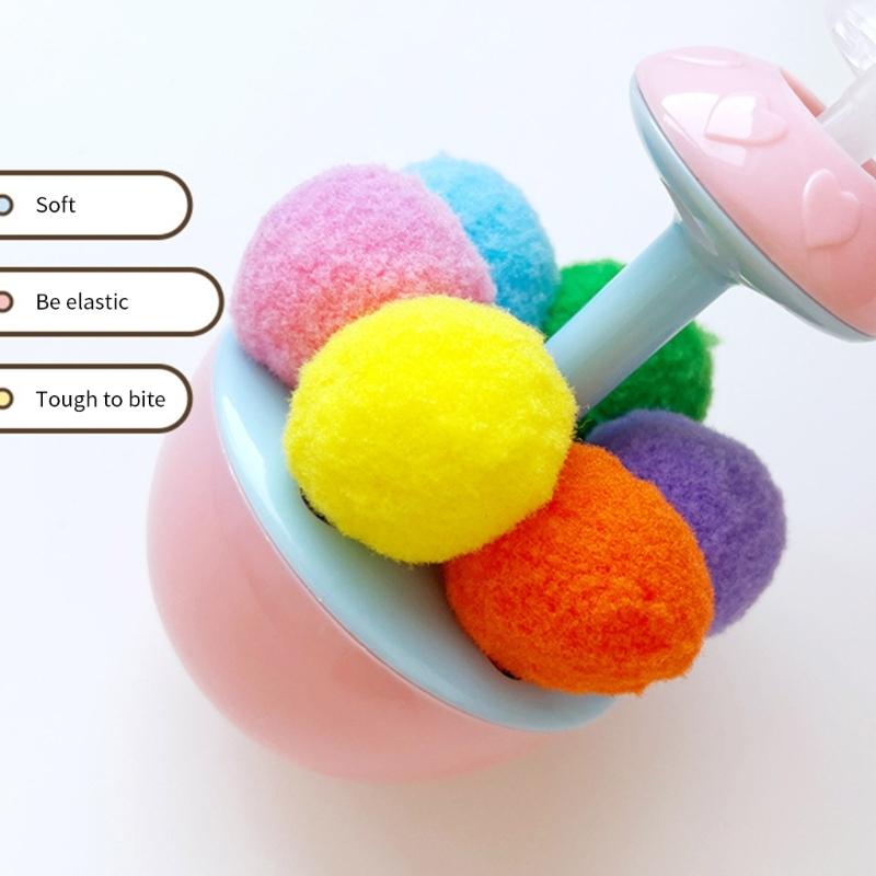 Wobble Cats Spielzeug mit buntem Federball Teaser Spielzeug Ungiftig Indoor Bewegung Spaß Für Kätzchen Besitzer Freund Geschenk