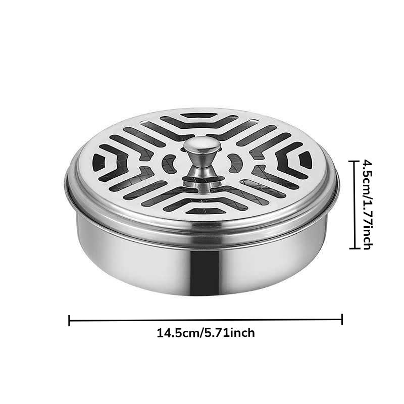 

Anti Mosquito Box Portable Mosquito Killer Repellent Stainless Steel Coil Tray Large Spiral Incense Burners Holder With Cover