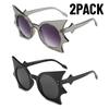 2PACK Unique Bat Shaped Sunglasses for Women Vintage Funny 90s Eyewear Fashion Novelty Goth Eyewear for Halloween Costume Party
