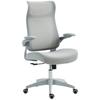 Ergonomic Swivel Mesh Office Chair, Lumbar Support, Flip-Up Armrests, Tilting Headrest, Gray