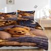 3-delige Anime Teddybeer Beddengoedset - Bevat Eén Dekbedovertrek en Twee Kussenslopen (Geen kern) - Perfect voor Slaapkamer- en Gastenkamerdecoratie,