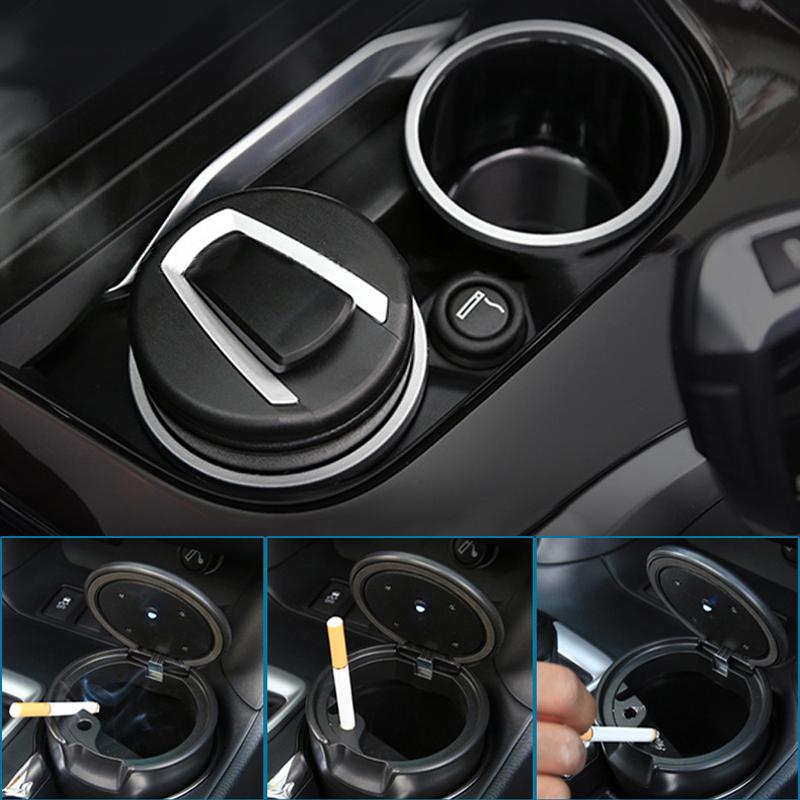 Universal 2 In 1 Car Ashtray Storage Box Holser Brackets Organizer Multifunction Vehicle LED Ashtray Auto Accessories Interior