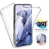 Husă dublă transparentă de 360 ​​de grade pentru Xiaomi Redmi Note 11 10 10S 9S 9 8T 8 Pro 11T 9T 9A Mi 11 Pro Ultra Poco M3 X3 NFC din silicon Husă față spate completă